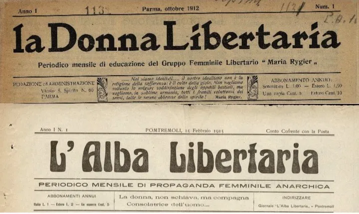 Journalistes et revues féministes anarchistes en Italie au début du XX^e^ siècle